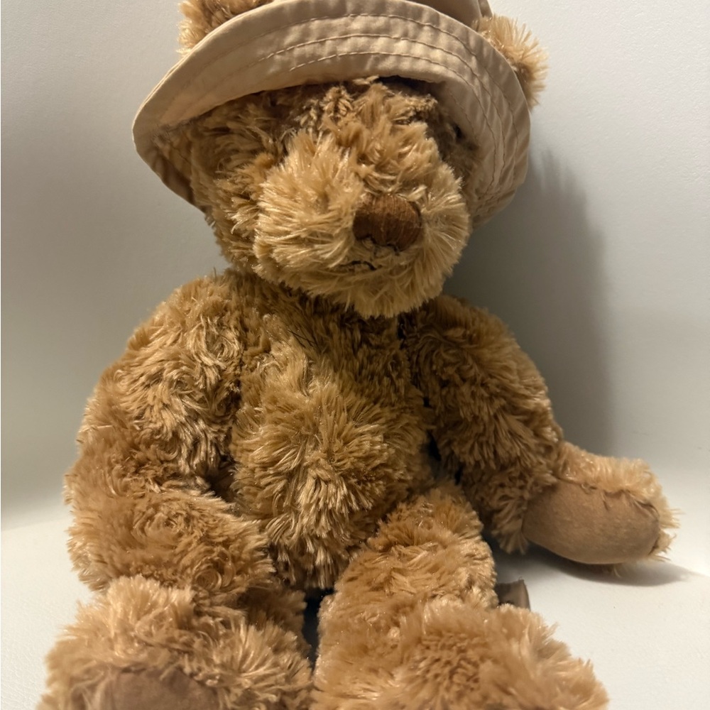 Cozy Tan Stuffed Bear with Hat